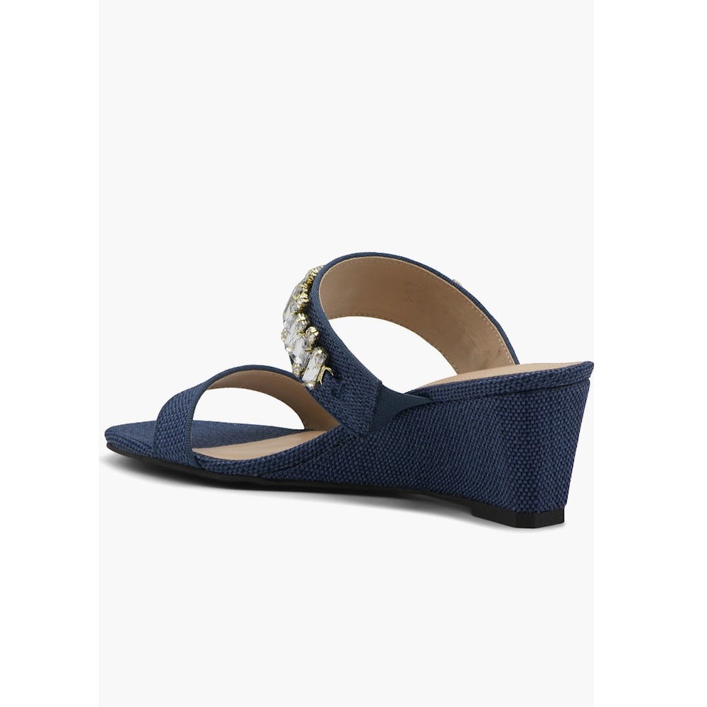 Adrienne Vittadini Acres Embellished Sandals Blue Raffia Women’s Size 7.5 Jewels - Picture 8 of 13